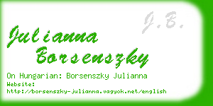 julianna borsenszky business card